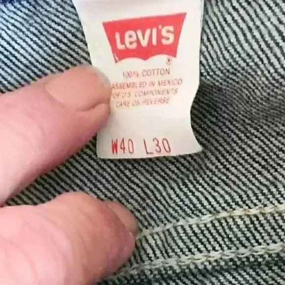 1993‎ Vin Levis 505 Jeans Made in Mexico Orange Tab Dark Wash Straight Leg 40x30 - Picture 8 of 9